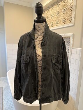 THE GREAT. Washed Charcoal Military Field Jacket